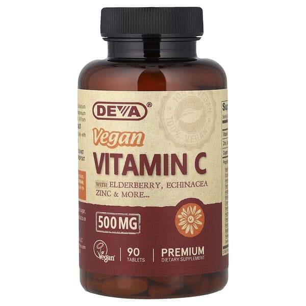 Deva, Vegan Vitamin C with Elderberry, Echinacea, Zinc, 90 Tablets 2 Deva, Vegan Vitamin C with Elderberry, Echinacea, Zinc, 90 Tablets