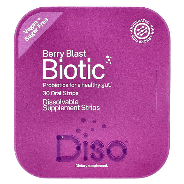Diso, Biotic, Berry Blast, 30 Oral Strips