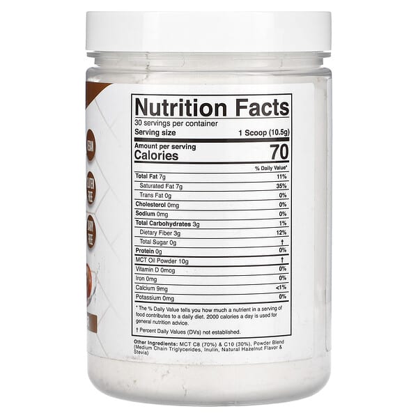 Alternative view of Divine Health, Dr. Colbert's Keto Zone, MCT Oil Powder, Hazelnut , 11.11 oz (315 g)