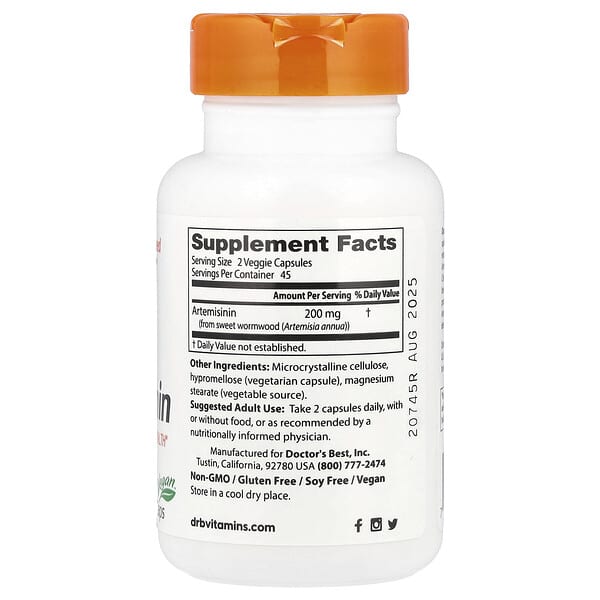 Alternative view of Doctor's Best, Artemisinin, 100 mg, 90 Veggie Caps