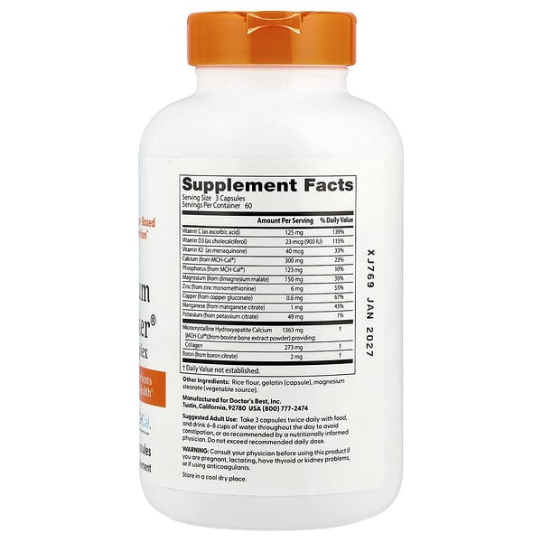 Alternative view of Doctor's Best, Calcium Bone Maker® Complex, 180 Capsules