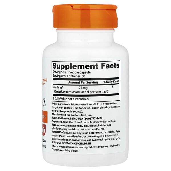 Alternative view of Doctor's Best, Calm-Z , 25 mg, 60 Veggie Caps