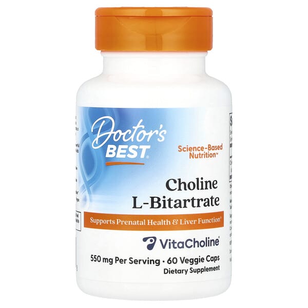 Doctor's Best, Choline L-Bitartrate, 60 Veggie Caps (275 mg per Capsule)