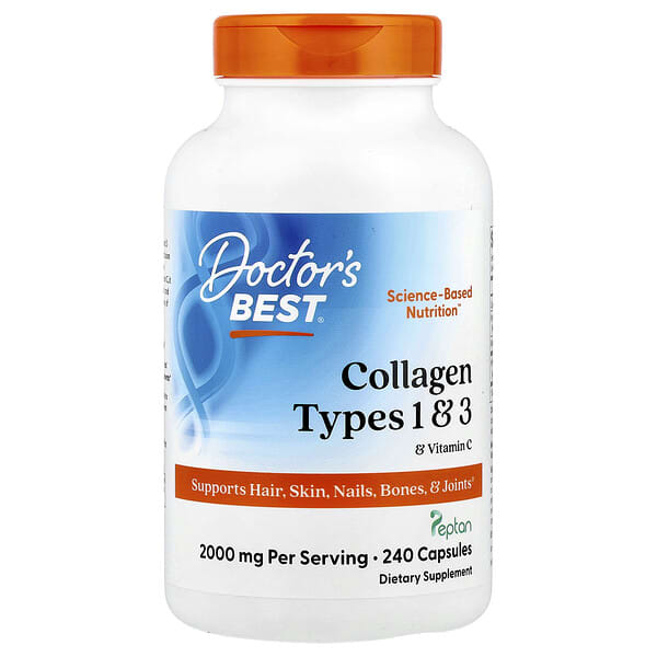 Doctor's Best, Collagen Types 1 & 3 & Vitamin C, 240 Capsules 5 Doctor's Best, Collagen Types 1 & 3 & Vitamin C, 240 Capsules