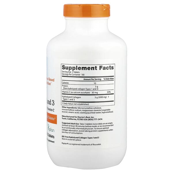 Alternative view of Doctor's Best, Collagen Types 1 and 3 & Vitamin C, 540 Tablets