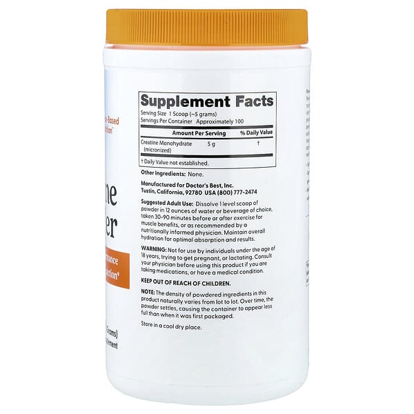 Alternative view of Doctor's Best, Creatine Powder, Unflavored, 17.85 oz (500 Grams)