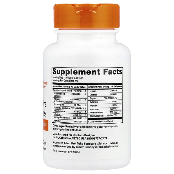 Alternative view of Doctor's Best, Digestive Enzymes, 90 Veggie Caps
