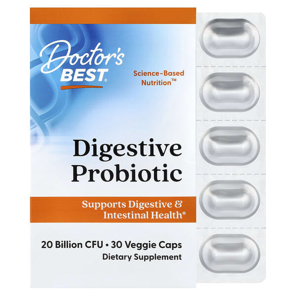 Doctor's Best, Digestive Probiotic, 30 Veggie Caps