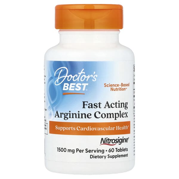 Doctor's Best, Fast Acting Arginine Complex, 60 Tablets