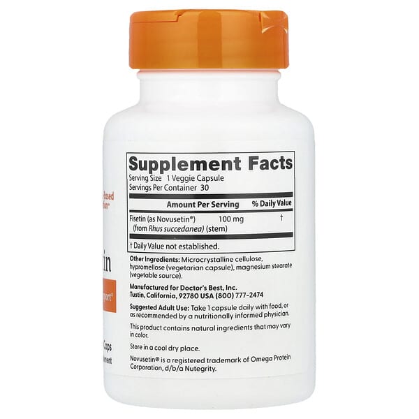 Alternative view of Doctor's Best, Fisetin , 100 mg, 30 Veggie Caps