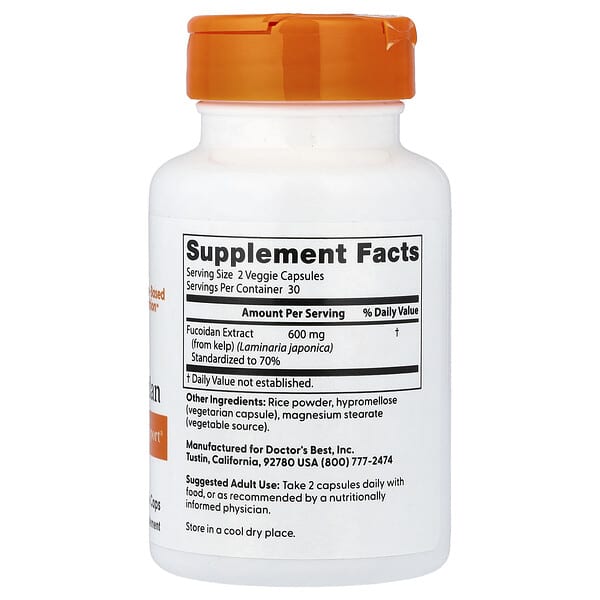 Alternative view of Doctor's Best, Fucoidan, 60 Veggie Caps (300 mg Per capsule)