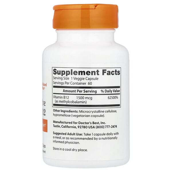 Alternative view of Doctor's Best, Fully Active B12, 1,500 mcg, 60 Veggie Caps