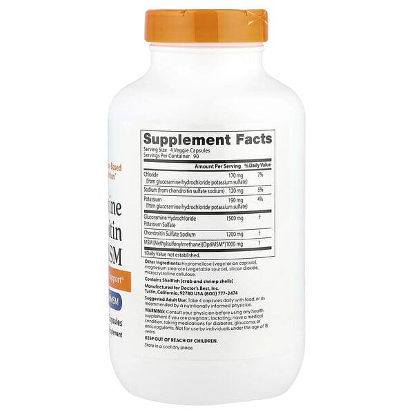Alternative view of Doctor's Best, Glucosamine Chondroitin MSM, 360 Veggie Capsules