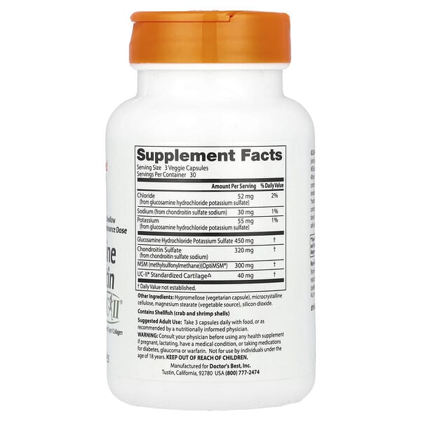 Alternative view of Doctor's Best, Glucosamine Chondroitin, MSM + UCII®, 90 Veggie Capsule