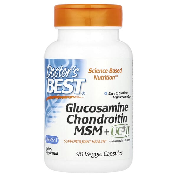 Doctor's Best, Glucosamine Chondroitin, MSM + UCII®, 90 Veggie Capsule