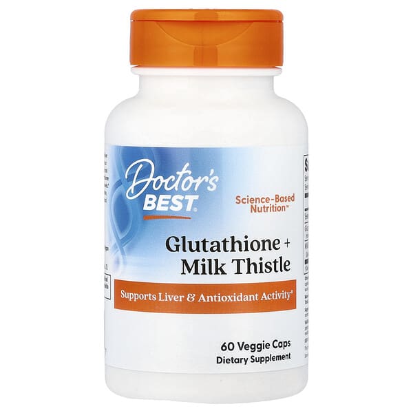 Doctor's Best, Glutathione + Milk Thistle , 60 Veggie Caps