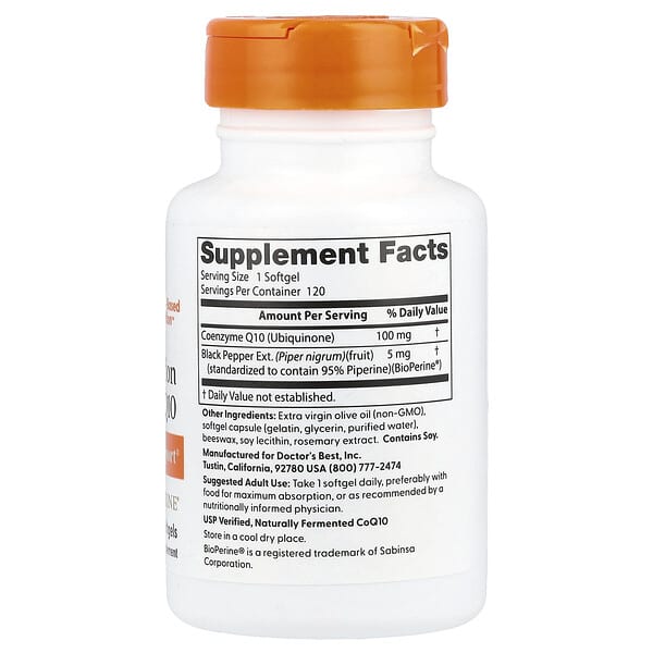 Alternative view of Doctor's Best, High Absorption CoQ10, 100 mg, 120 Softgels