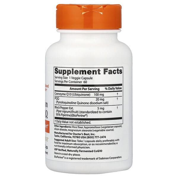 Alternative view of Doctor's Best, High Absorption CoQ10 plus PQQ, 60 Veggie Caps