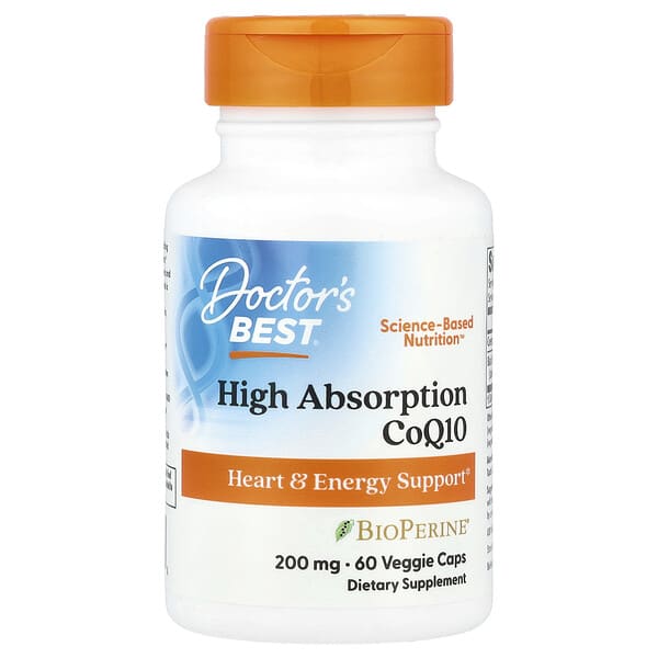 Doctor's Best, High Absorption CoQ10 with BioPerine®, 60 Veggie Caps