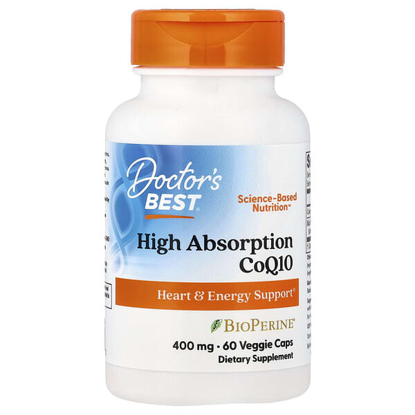 Doctor's Best, High Absorption CoQ10 with BioPerine®, 60 Veggie Caps