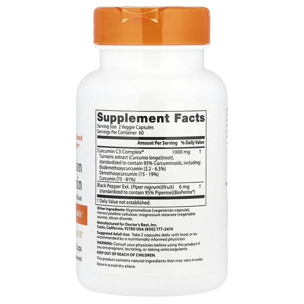 Alternative view of Doctor's Best, High Absorption Curcumin, 120 Veggie Caps