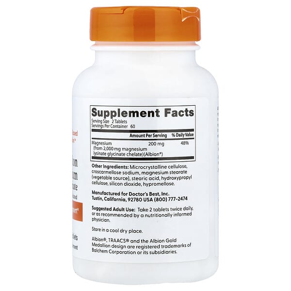 Alternative view of Doctor's Best, High Absorption Magnesium, 120 Tablets (100 mg per Tablet)