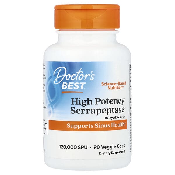 Doctor's Best, High Potency Serrapeptase, 90 Veggie Caps