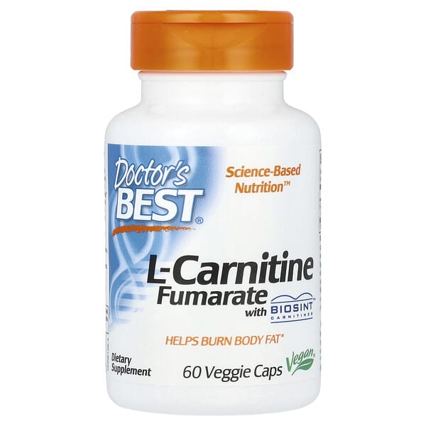Doctor's Best, L-Carnitine Fumarate with Biosint Carnitine, 60 Veggie Caps (500 mg per Veggie Cap)