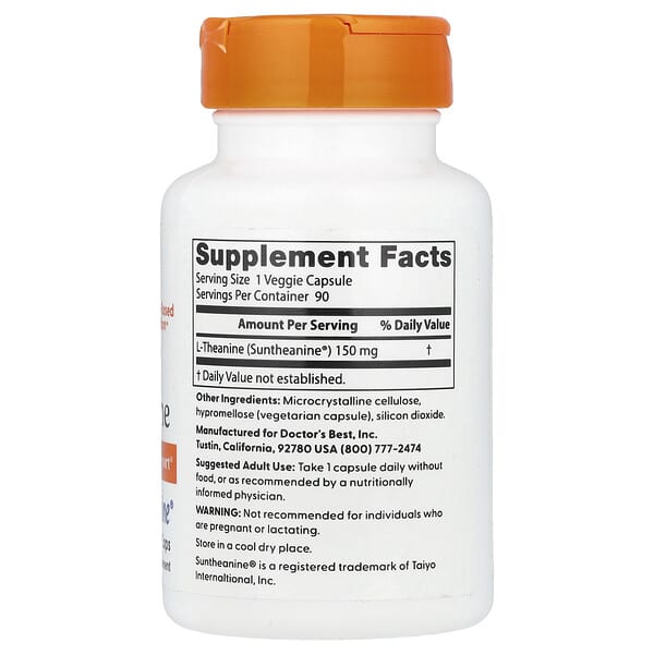 Alternative view of Doctor's Best, L-Theanine, 150 mg, 90 Veggie Caps