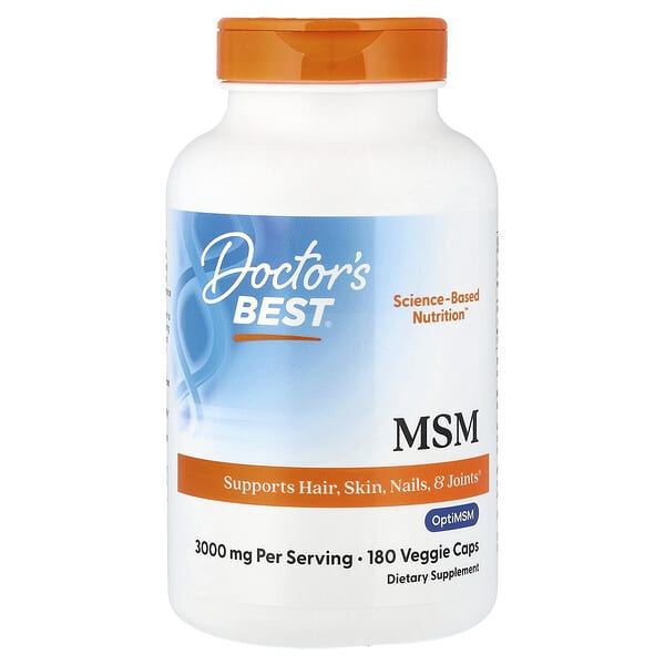 Doctor's Best, MSM, 180 Veggie Caps (1,000 mg per Capsules)