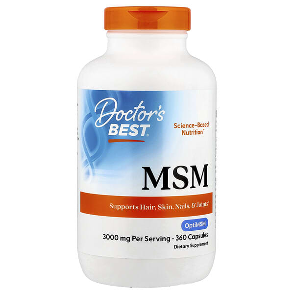 Doctor's Best, MSM with OptiMSM®, 360 Capsules (1,000 mg  per Capsule)