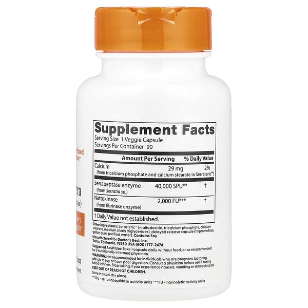 Alternative view of Doctor's Best, Natto-Serra, 90 Veggie Caps