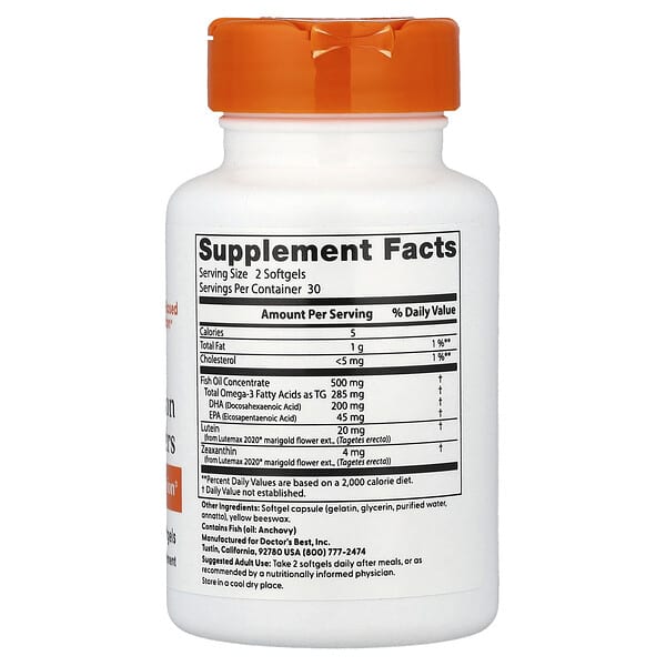 Alternative view of Doctor's Best, Natural Vision Enhancers, 60 Softgels