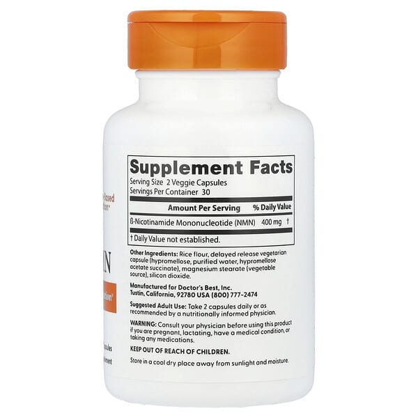 Alternative view of Doctor's Best, NMN, 60 Delayed Release Capsules (200 mg per Capsule)