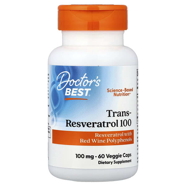 Doctor's Best, Trans-Resveratrol 100, 60 Veggie Caps