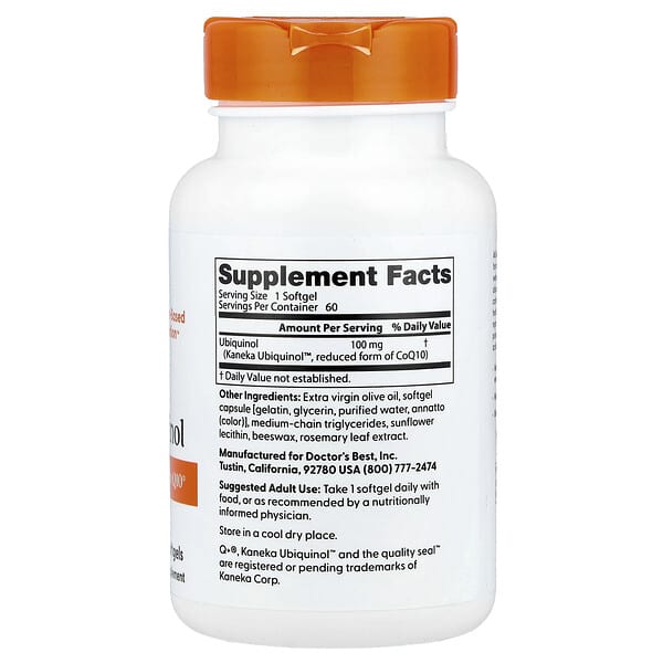 Alternative view of Doctor's Best, Ubiquinol , 100 mg, 60 Softgels
