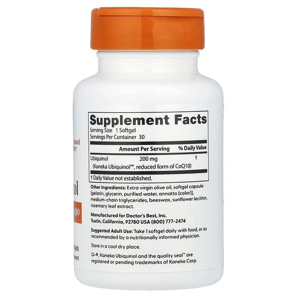 Alternative view of Doctor's Best, Ubiquinol, 200 mg, 30 Softgels