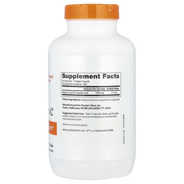 Alternative view of Doctor's Best, Vitamin C, 1,000 mg, 360 Veggie Caps