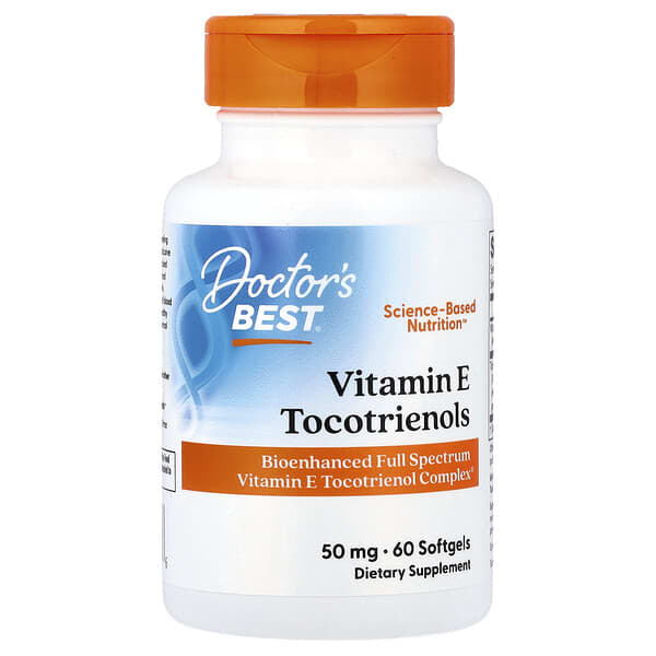 Doctor's Best, Vitamin E Tocotrienols, 60 Softgels