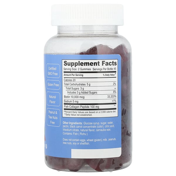 Alternative view of Doctor's Finest, Collagen With Biotin Gummies, Raspberry, 90 Gummies