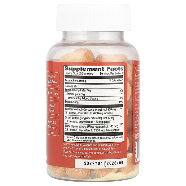 Alternative view of Doctor's Finest, Turmeric Curcumin Gummies With Ginger & Piperine, Peach, 60 Gummies
