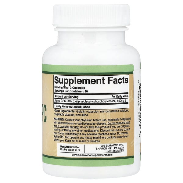 Alternative view of Double Wood Supplements, Alpha-GPC, 300 mg, 60 Capsules