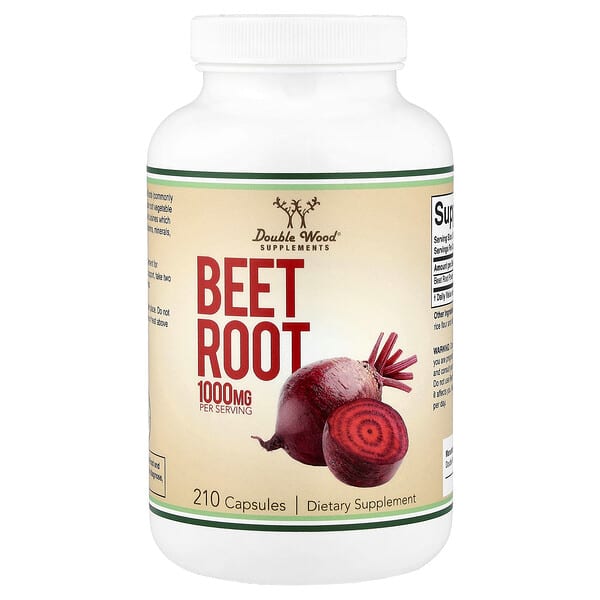 Double Wood Supplements, Beet Root, 210 Capsules (500 mg per Capsule)