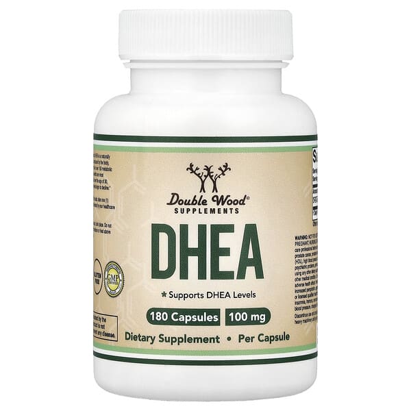 Double Wood Supplements, DHEA, 100 mg, 180 Capsules