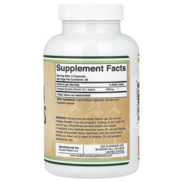 Alternative view of Double Wood Supplements, Fadogia Agrestis, 180 Capsules (300 mg per Capsule)