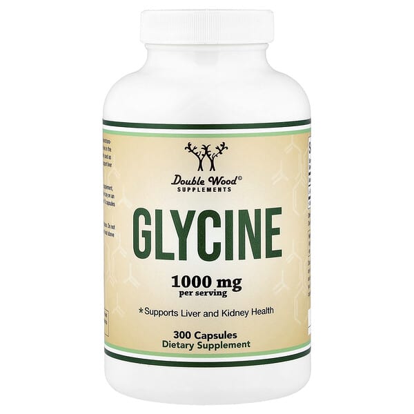 Double Wood Supplements, Glycine, 300 Capsules (500 mg per Capsule)