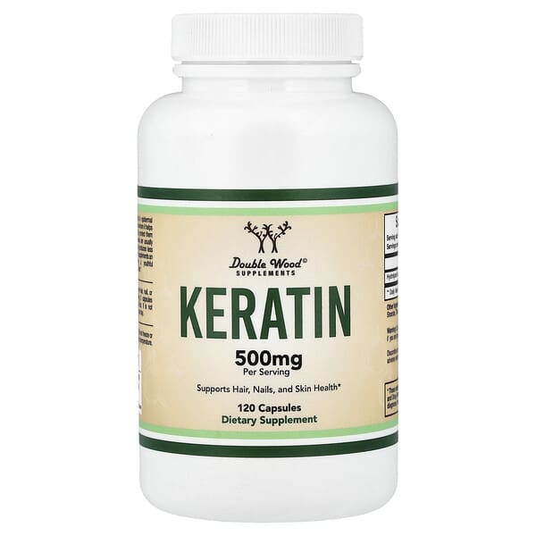 Double Wood Supplements, Keratin, 120 Capsules (250 mg per Capsule)