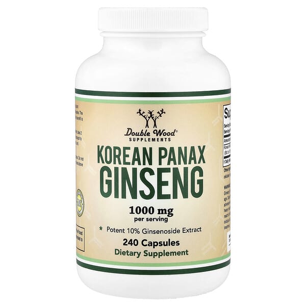 Double Wood Supplements, Korean Panax Ginseng, 240 Capsules (500 mg per Capsule)