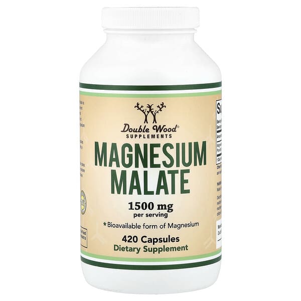 Double Wood Supplements, Magnesium Malate, 420 Capsules (500 mg per Capsule)