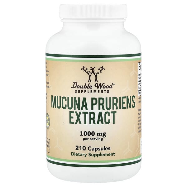 Double Wood Supplements, Mucuna Pruriens Extract, 210 Capsules (500 mg per Capsule)